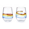 Rainbow stemless glasses by Carrie Battista Frost