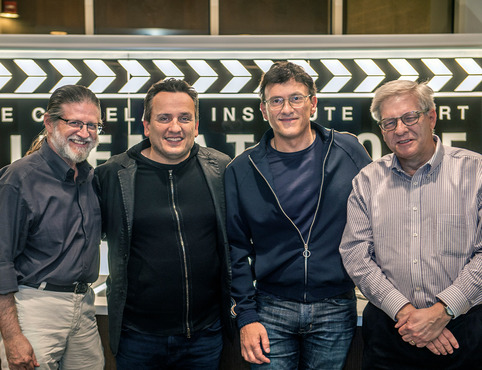 CIA President Grafton Nunes poses with the Russo brothers and Cinematheque Director John Ewing