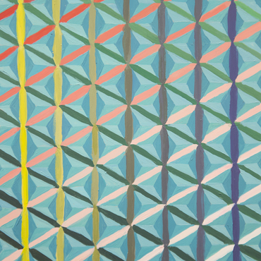 A colorful geometric piece from the Foundation in 2D Art and Design class. 
