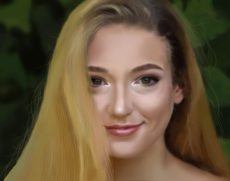 A highly rendered portrait created in the Digital Painting class. 