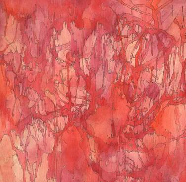 abstract painting in various shades of red