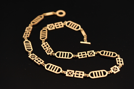 Gold chain necklace by Pam Argentieri