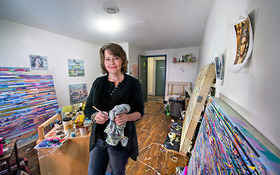 Lane Cooper in her painting studio