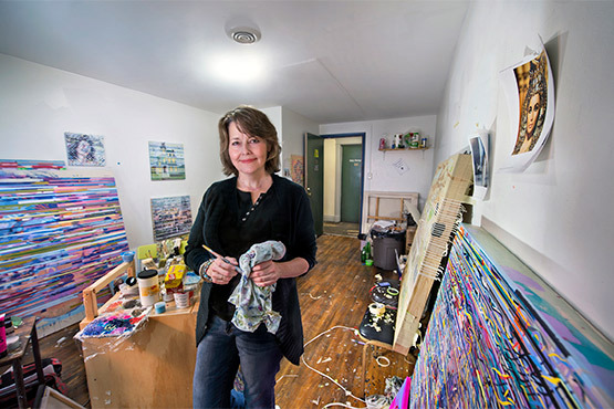 Lane Cooper in her painting studio
